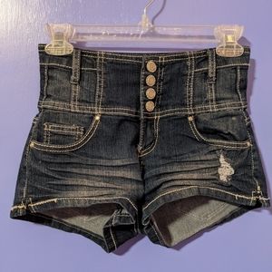 High waisted jean shorts